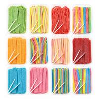 HACCP/BRC gecertificeerde groothandel hoogwaardige koosjere fruitige multicolor zure snoepstrips snoepgoed 24 maanden houdbaarheid