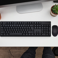 Combo de Teclado y Ratón Inalámbrico Jedel de 104 Teclas, Tamaño Completo, 2.4Ghz, Compatible con Diferentes Distribuciones de Idiomas