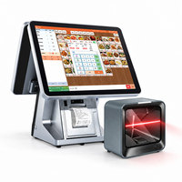 Kiosque de paiement de 15,6 pouces, kiosque de commande automatique dans les restaurants, terminal de point de vente, numéro de commande, kiosque interactif mural en libre-service
