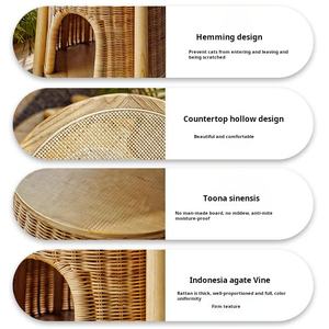 Style <span class=keywords><strong>scandinave</strong></span> bois massif indonésie rotin canapé japonais table d'appoint <span class=keywords><strong>petite</strong></span> table basse chat maison chat chenil chien maison - Product Image 4