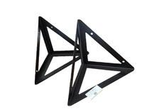 Support mural triangulaire réversible - Cadre de support robuste en acier enduit de poudre noire pour étagères modernes