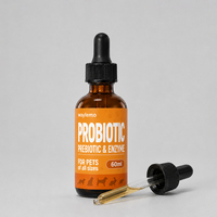 Waylemo Gouttes liquides probiotiques 3 en 1 pour chiens et chats, enzymes digestives prébiotiques, huile de poisson à la citrouille, santé digestive, OEM