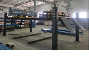 Lift parkir mobil Manual empat tiang yang sangat populer di Kanada sistem lepas sisi tunggal dengan kapasitas angkat 4000kg bersertifikat CE - Product Image 2