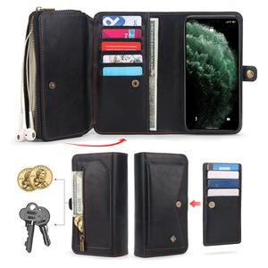 Per IPhone17 Pro custodia per telefono 16max Design a <span class=keywords><strong>tre</strong></span> volte 15plus porta carta 14 magnetico 13 Multi-funzione portafoglio in pelle sintetica - Product Image 2