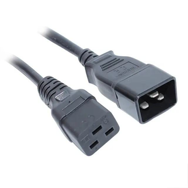 CE approve IEC 60320 C19 to C20 connector 16A 250V h05vv-f 3x1.5 power cord set