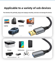 Extension USB 3.0 Mâle-Femelle, Conducteur en Cuivre, Transfert de Données Haute Vitesse, Compatible avec la Recharge de Téléphones, Ordinateurs et Appareils Mobiles
