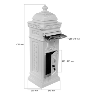 Buzón antirrobo de aluminio impermeable de pie para el hogar al aire libre buzón a prueba de herrumbre envío de paquetes buzón de correo y periódico - Product Image 3
