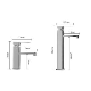 Moderno rubinetto lavabo a maniglia singola con rubinetto quadrato per lavabo termostatico con manico singolo miscelatore miscelatore - Product Image 4