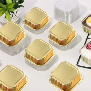 5 oz 150ml oro sin olor desechables Ramekins pastel sartenes Cupcake hornear tazas contenedores hornear <span class=keywords><strong>Pan</strong></span> papel de aluminio bandeja de herramientas - Product Image 3