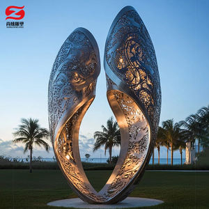 Statue de poisson décorative extérieure moderne en acier inoxydable poli avec couleur et taille personnalisées - Product Image 6