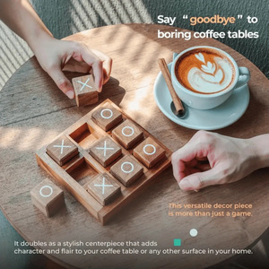 Nouveauté - Jeu de Tic Tac Toe en bois personnalisé - Design original - Jeu de société personnalisé pour une expérience nouvelle et un plaisir unique - Product Image 2