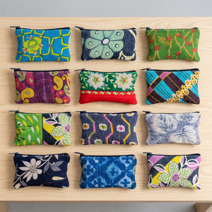 คลัทช์ Kantha ทำด้วยมือส่าหรีวินเทจที่สวยงาม - Product Image 4