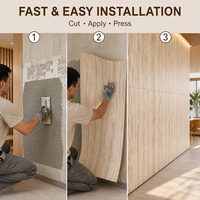 Panneau mural souple en pierre MCM, marbre flexible, texture 3D, 600x1200mm, imperméable, ignifuge, antidérapant, insonorisant, usage commercial et domestique