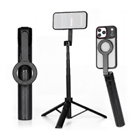 Soporte Magnético para Teléfono Celular con Rotación de 360 Grados, Control Remoto Inalámbrico, Trípode Desmontable para Escritorio, Soporte de Mano para Teléfono Móvil