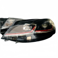 Feux avant LED pour Golf 7, style GTI, pour voitures avec décodeur, bande rouge, remplacement des halogènes