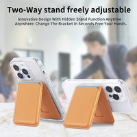 Porte-cartes magnétique en cuir de luxe avec logo personnalisé, avec emplacement pour carte, portefeuille en cuir, étui de téléphone pour iPhone