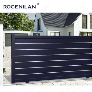 Puertas de entrada al aire libre eléctricas deslizantes retráctiles de aluminio de apertura automática del fabricante de China Rogenilan para apartamento - Product Image 2