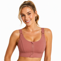 Soutien-gorge de sport ajustable à fermeture éclair avant pour le yoga, la gym et l'entraînement, bretelles réglables, bonnet complet, respirant, absorbant la transpiration, du S au 5XL pour femme