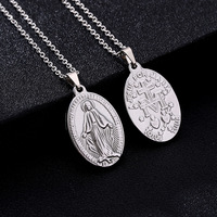 Offre Spéciale rétro acier inoxydable 18k plaqué or collier Maria pendentif collier hommes femmes mode bijoux Couple chandail chaîne