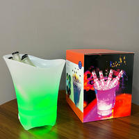 Seau à glace 5L avec haut-parleur Bluetooth, lumière LED 7 couleurs, grande capacité, pour champagne, bière, refroidisseur pour bar, fête, KTV