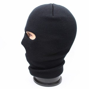 Pasamontañas de punto acrílico cálido de invierno para hombre, con tres orificios, directo de fábrica - Product Image 3