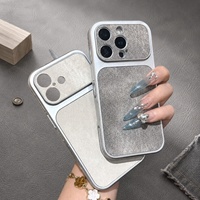 Coque de téléphone brodée motif denim, luxe, antichoc pour iPhone