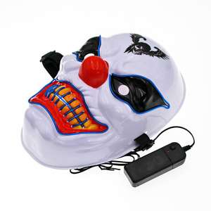 <span class=keywords><strong>Masque</strong></span> <span class=keywords><strong>LED</strong></span> en plastique style clown, couvrant tout le visage, dents jaunes, Halloween, lumineux dans le noir, <span class=keywords><strong>masque</strong></span> de cosplay, piles incluses - Product Image 4