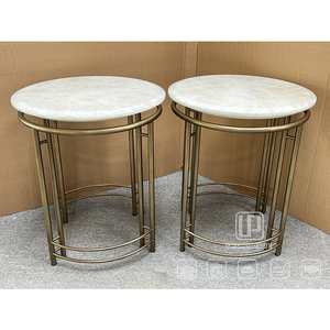 Special Design Quality Luxury Dinning Room Round <b>Chairs</b> Restaurant Gold Metal Leg White Marble Top <b>Chairs</b> Round <b>Chair</b> - Product Image 1