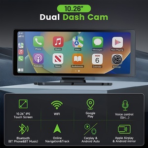 CarPlay Android Auto, Estéreo Portátil de 10.26 Pulgadas, Cámara Dual 4K para Tablero, 360 °   Lente Frontal Giratoria con Bluetooth, Música, FM, AUX y Función de Espejo para Honda - Product Image 6