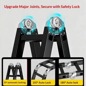 Scala Telescopica Verticale Retrattile in Metallo Personalizzata, Scala a Fisarmonica per Interni ed Esterni, Scala da Cucina Economica - Product Image 2