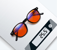 Lunettes de protection contre les radiations informatiques transparentes TR90 à monture ronde, verres PC anti-lumière bleue clairs et jaunes/orange