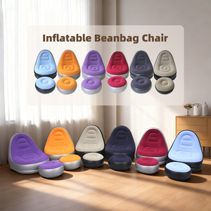 <b>Inflatable</b> <b>Sofa</b> with Footstool Portable Folding Air Couch Living Room Modern Design Outdoor Camping Waterproof Lazy <b>Sofa</b> Seat - Product Image 4