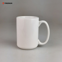 Mug en céramique 15 oz avec glaçure colorée, impression de motifs personnalisés, cadeau promotionnel, tasse à petit-déjeuner grande capacité, fournisseur de tasses à sublimation