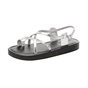 Nouvelle Arrivée Sandales Femme Style Féerique Rétro Polyvalentes à Brides Croisées Bout Ouvert Semelle Souple Plage Talon Carré Romain - Product Image 6
