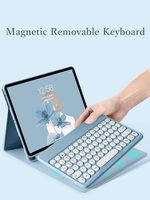 Étui en cuir PU pour tablette avec souris sans fil, clavier détachable, pavé tactile multi-touch pour iPad 11e et 10e génération
