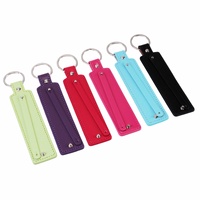 Porte-clés rectangulaire en similicuir allié, pendentif de téléphone en cuir PU pour couple, cadeau promotionnel créatif personnalisé DIY