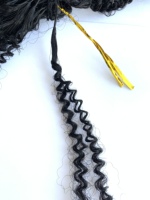 Extensions de cheveux bouclés afro crépus en plumes, 100 % cheveux humains, extensions de cheveux humains bouclés noirs naturels à micro-anneaux pour tresses féminines