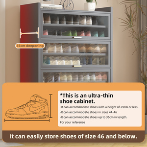 Étagère à chaussures multi-niveaux anti-poussière avec portes transparentes, grande capacité, organisateur anti-poussière pour entrée, facile à nettoyer - Product Image 3