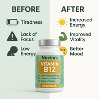 Complément de vitamine B12 haute puissance Méthylcobalamine Cyanocobalamine Capsules Adulte 60 Soutien immunitaire OEM