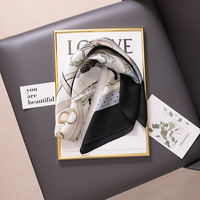 Foulard en satin de soie 70*70cm, imprimé animal, foulard d'été pour femmes