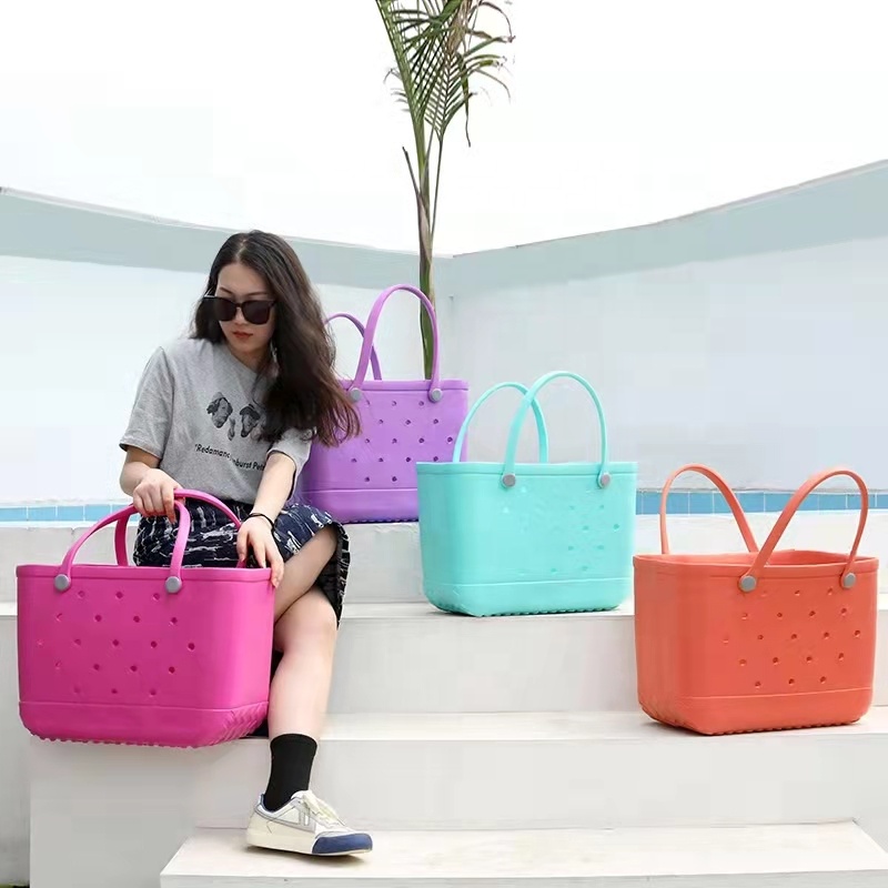 Bolso de playa de silicona de moda para mujer, bolso con asas de cuerda de  cáñamo, bolso de hombro impermeable de goma para mujer, bolso de compras de  Color caramelo|shopping tote|fashion handbaghandbags