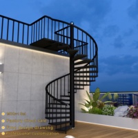 Escalier Circulaire Extérieur Moderne en Acier Carbone Antirouille, Choix d'Élite pour une Durabilité Exceptionnelle