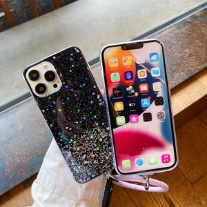 Coque de téléphone en silicone scintillante pour realme 9 pro, étui de luxe vert, rose, noir, avec anneau chaîne - Product Image 4