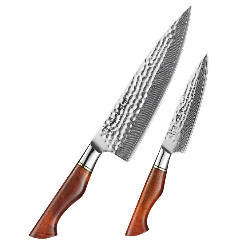 Duo Rubis — 2 couteaux Chef & Utilitaire — présentation
