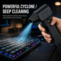 Kipas 110000RPM 6000mAh 150W Tipe-C Tanpa Kabel Brushless Stepless Peniup Udara Genggam Pembersih Keyboard PC Mobil