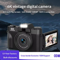 Logo/emballage personnalisés disponibles : Appareil photo numérique HD 6K pour vlog et photo, appareil photo hybride avec Wi-Fi, écran rotatif de 3,0 pouces et autofocus facial