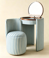Table de toilette ronde à rabat de style luxe léger français, coiffeuse moderne italienne pour petite chambre, meubles de maquillage