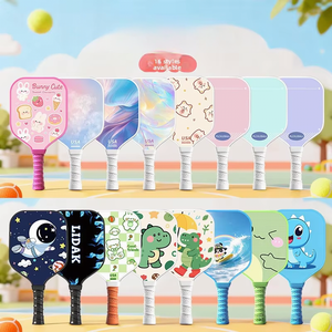 Raquette de pickleball professionnelle sans bords en fibre de verre pour enfants, design interactif parent-enfant, motif <span class=keywords><strong>dessin</strong></span> <span class=keywords><strong>animé</strong></span>, légère 175g, 37cm - Product Image 2