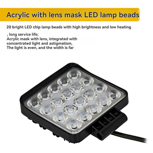 Siêu sáng 4 inch 60W 20 <span class=keywords><strong>LED</strong></span> làm việc ánh sáng Combo chùm lũ lái xe đèn cho máy xúc kỹ thuật xe xẻng xe tải - Product Image 5