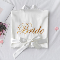 Batas de Satén de Seda con Logotipo Personalizado y Bordado para Mujer, Novia y Damas de Honor, Colección 2023, Gran Venta